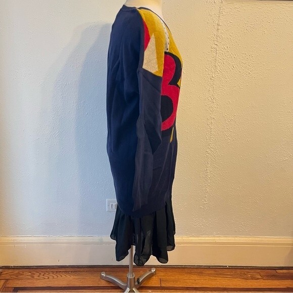 NWT 3.1 Phillip Lim Sweater Dress in Navy BOOM Print Size Medium - Picture 4 of 11